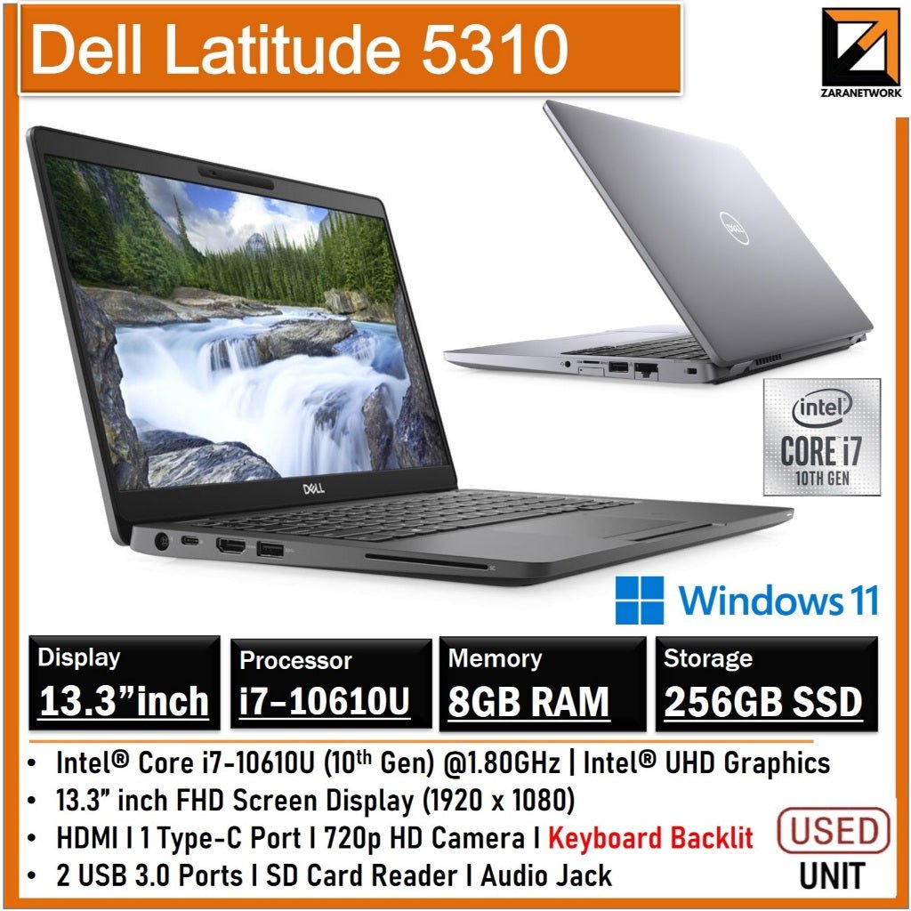 DELL LATITUDE 5310 CORE i7-10610U(10TH GEN) 15.6 FHD SCREEN 16GB RAM/5 –  Zaranet.my