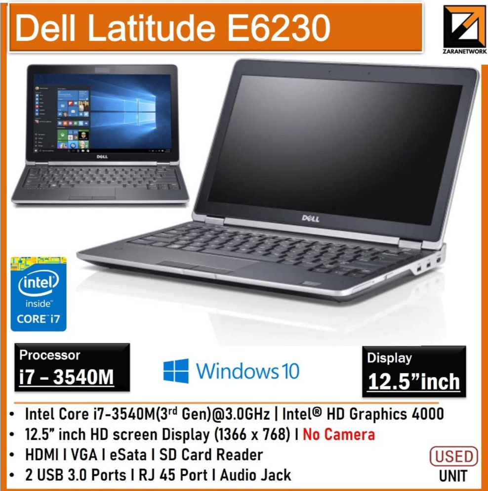 DELL LATITUDE E6230 CORE i7-3540M (3RD GEN) WIN 10 – My Store