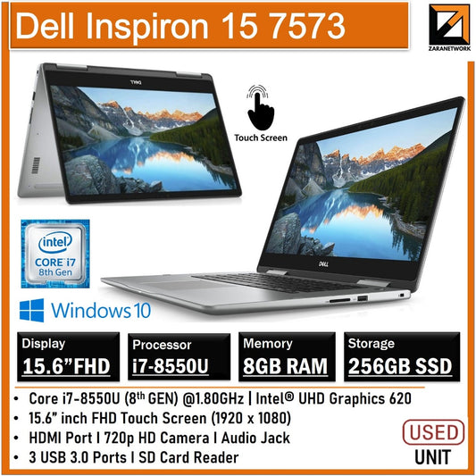 DELL INSPIRON 15 7573 CORE i7-8550U(8TH GEN)UPTO 8GB RAM