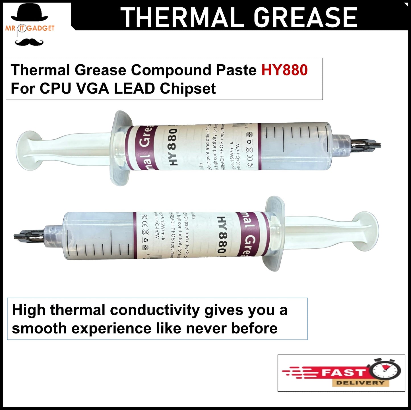 HY880 30g  SILICONE THERMAL PASTE HEAT TRANSFER GREASE FOR CPU GPU CHIPSET COMPUTER COOLING SYRINGE