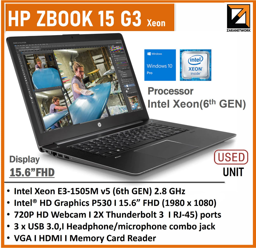 HP ZBOOK 15 G3 XEON  INTEL XEON(6TH GEN)15.6 FHD DISPLAY