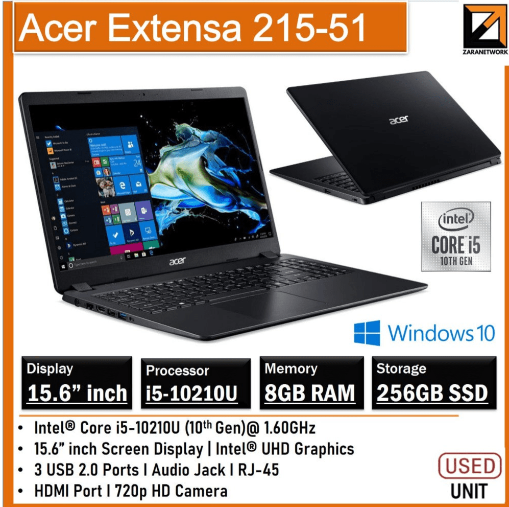 ACER EXTENSA 215 - 51 CORE i5 - 10210U (10TH GEN) 15.6 INCH SCREEN DISPLAY - My Store