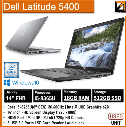 DELL LATITUDE 5400 CORE i5 - 8365 (8TH GEN) 14 FHD SCREEN UPTO 16GB RAM - My Store