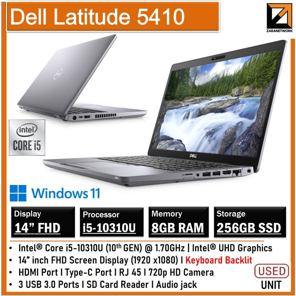 DELL LATITUDE 5410 CORE i5 - 10310U(10TH GEN)14 FHD SCREEN 16GB SODIMM Ram /512GB Nvme SSD - My Store