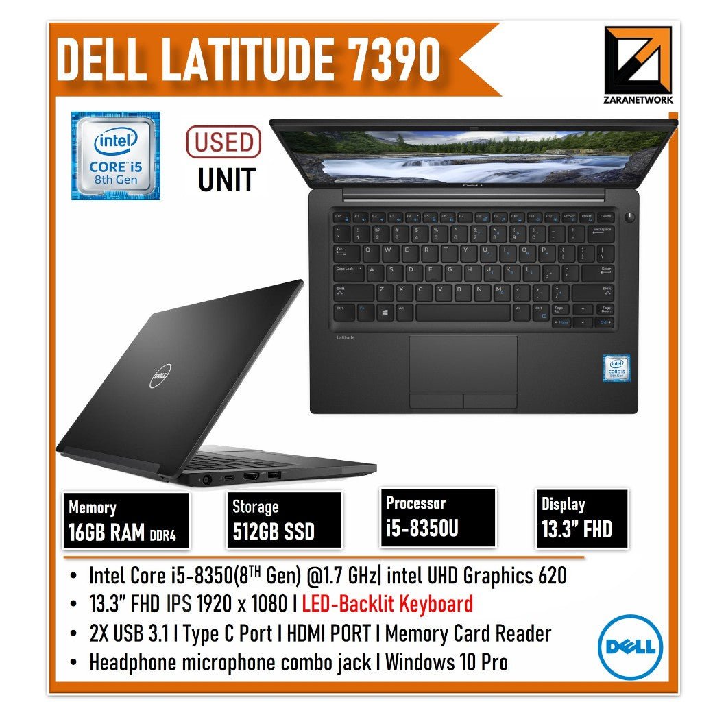 DELL LATITUDE 7390 CORE i5 - 8350U (8TH GEN) UPTO 8GB RAM - My Store