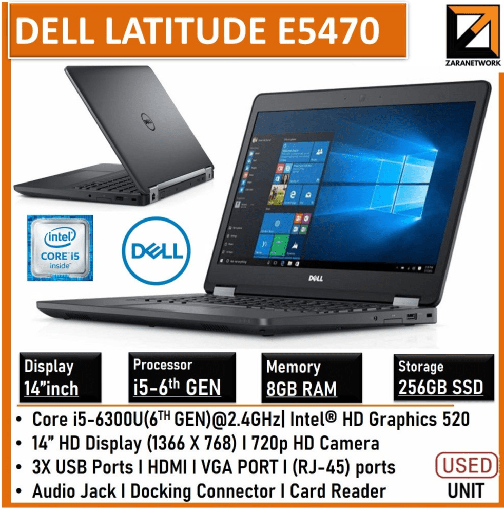 DELL LATITUDE E5470 CORE i5 - 6TH GEN 14inch Display 8GB RAM/256GB SSD - My Store