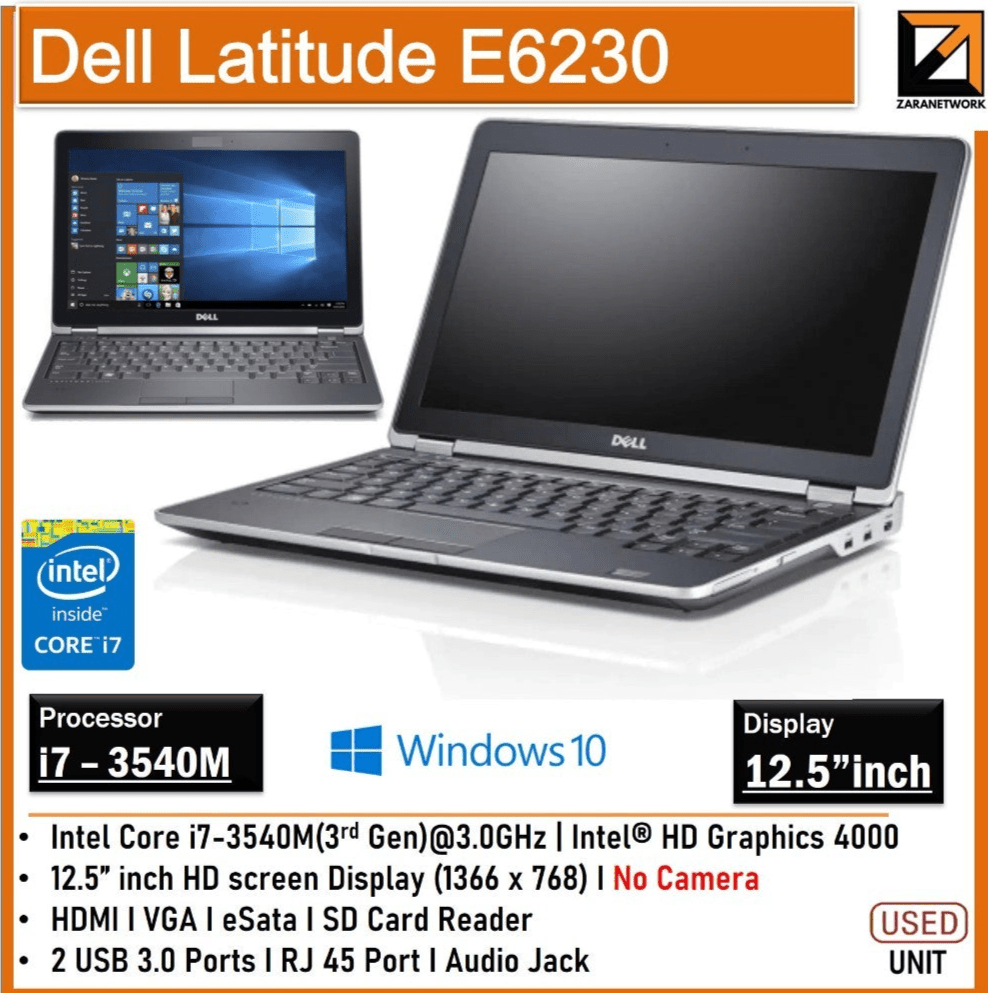 DELL LATITUDE E6230 CORE i7 - 3540M (3RD GEN) WIN 10 - My Store