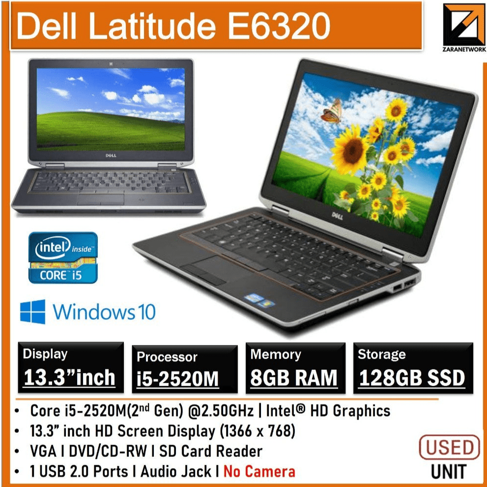 DELL LATITUDE E6320 CORE i5 - 2520M UPTO 8GB RAM/128GBSSD - My Store