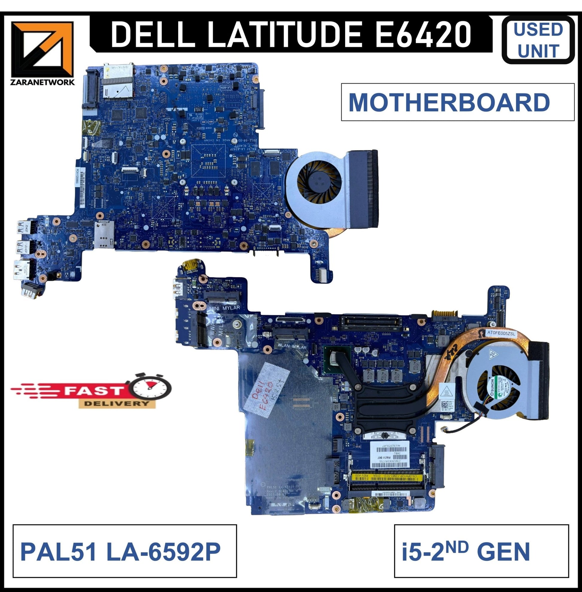 DELL LATITUDE E6420 MOTHERBOARD PAL51 LA - 6592 REV;2.0(A01) i5 - 2nd GEN - My Store