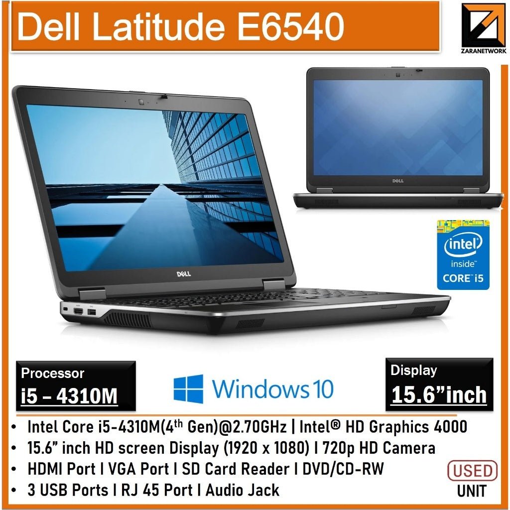 DELL LATITUDE E6540 CORE i5 - 4310M (4TH GEN) WIN 10 - My Store