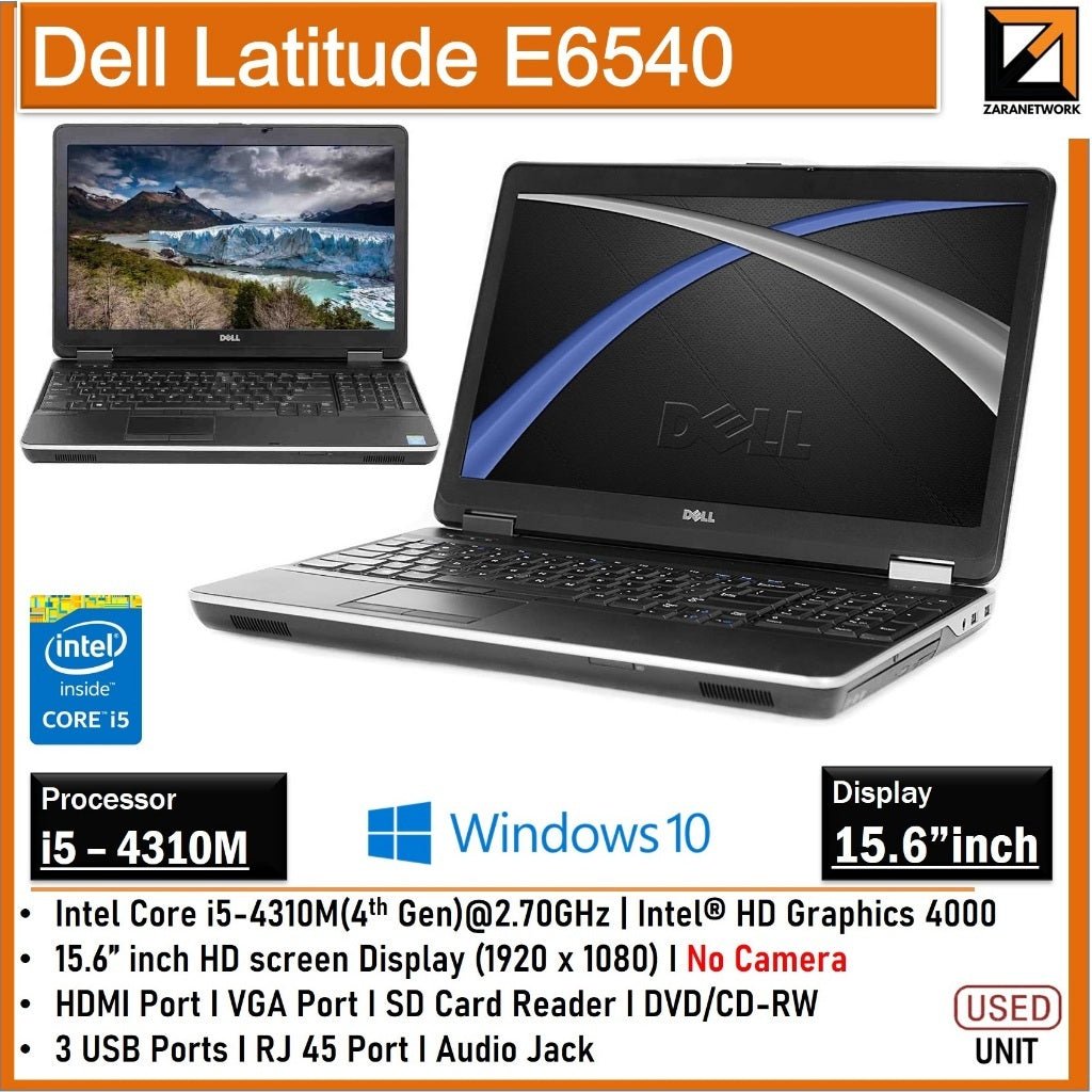 DELL LATITUDE E6540 CORE i5 - 4310M (4TH GEN) WIN 10 - My Store