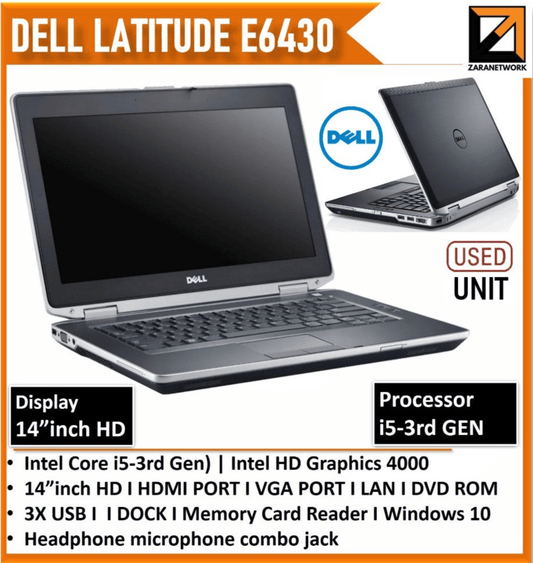 DELL LATTITUDE E6430 CORE i5 - 3rd GEN 14 INCH DISPLAY - My Store