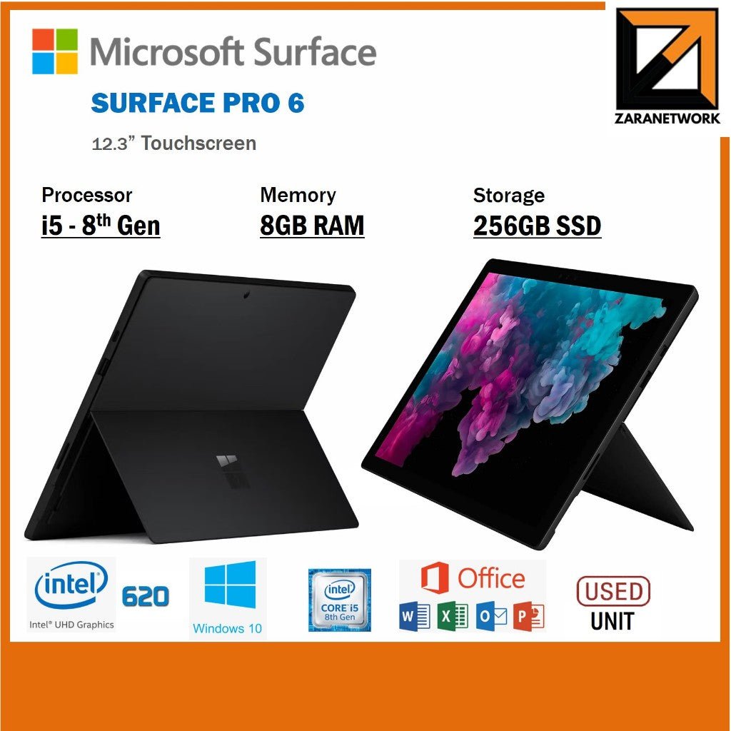 MICROSOFT SURFACE PRO 6 CORE i7-8TH GEN 12.3''TOUCHSCREEN – Zaranet.my