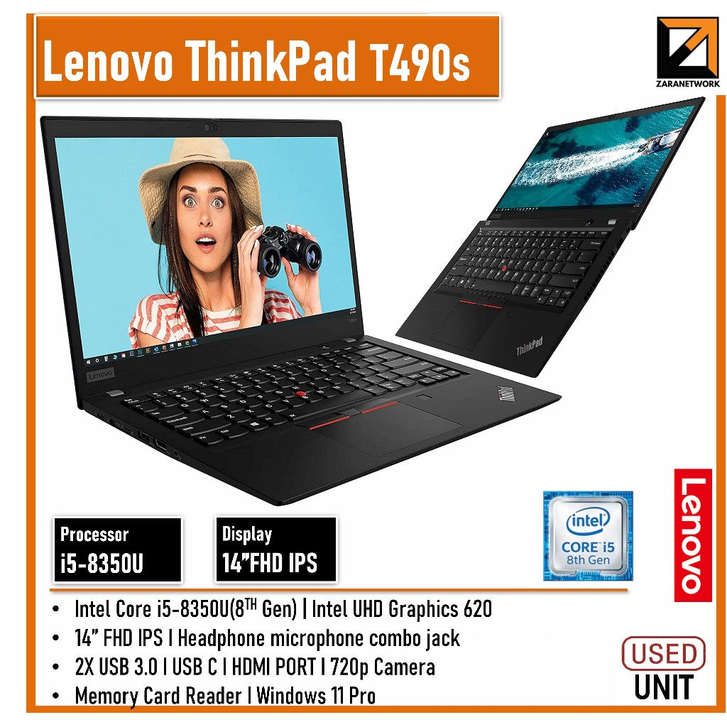 LENOVO THINKPAD T490/T490s i5/ i7-8TH GEN 14 FHD SCREEN DISPLAY UPTO 32GB RAM WINDOW 11PRO