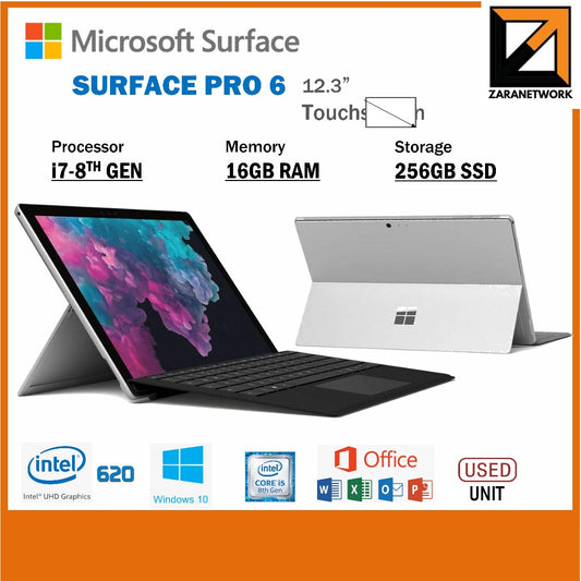 MICROSOFT SURFACE PRO 6 CORE i5-8TH GEN 12.3'' TOUCHSCREEN