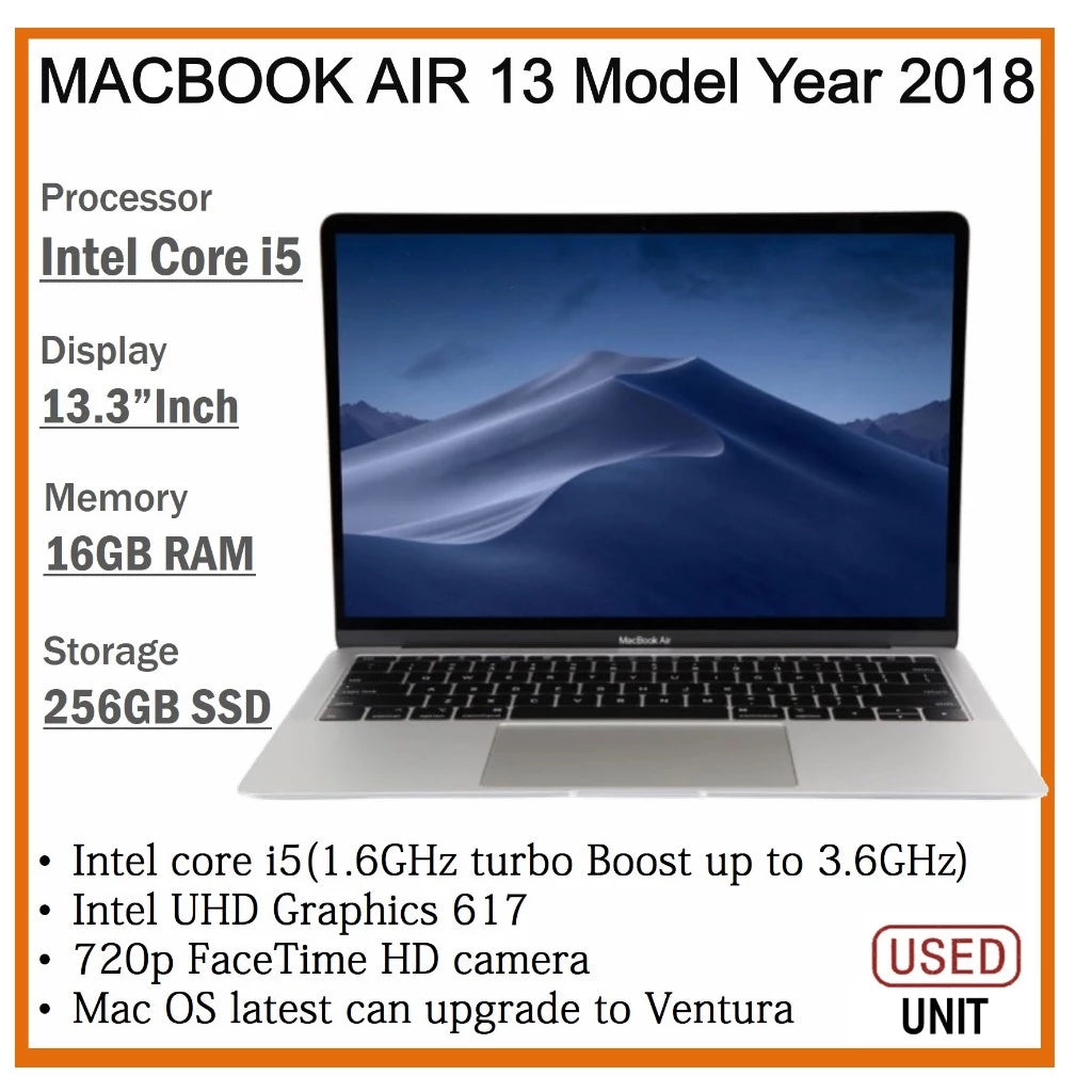 APPLE MACBOOK PRO 15/13 2018 i7/i5/i9/ UPTO 16GB RAM 1TB SSD 13.3 RETINA DISPLAY