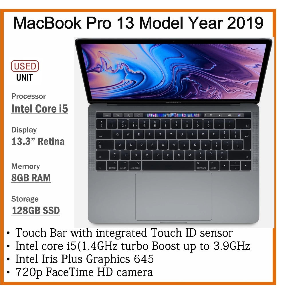 APPLE MACBOOK PRO 15/13 i7/i9/i5 2019 MODEL YEAR UPTO 16GB RAM 1TB SSD 13.3 RETINA DISPLAY