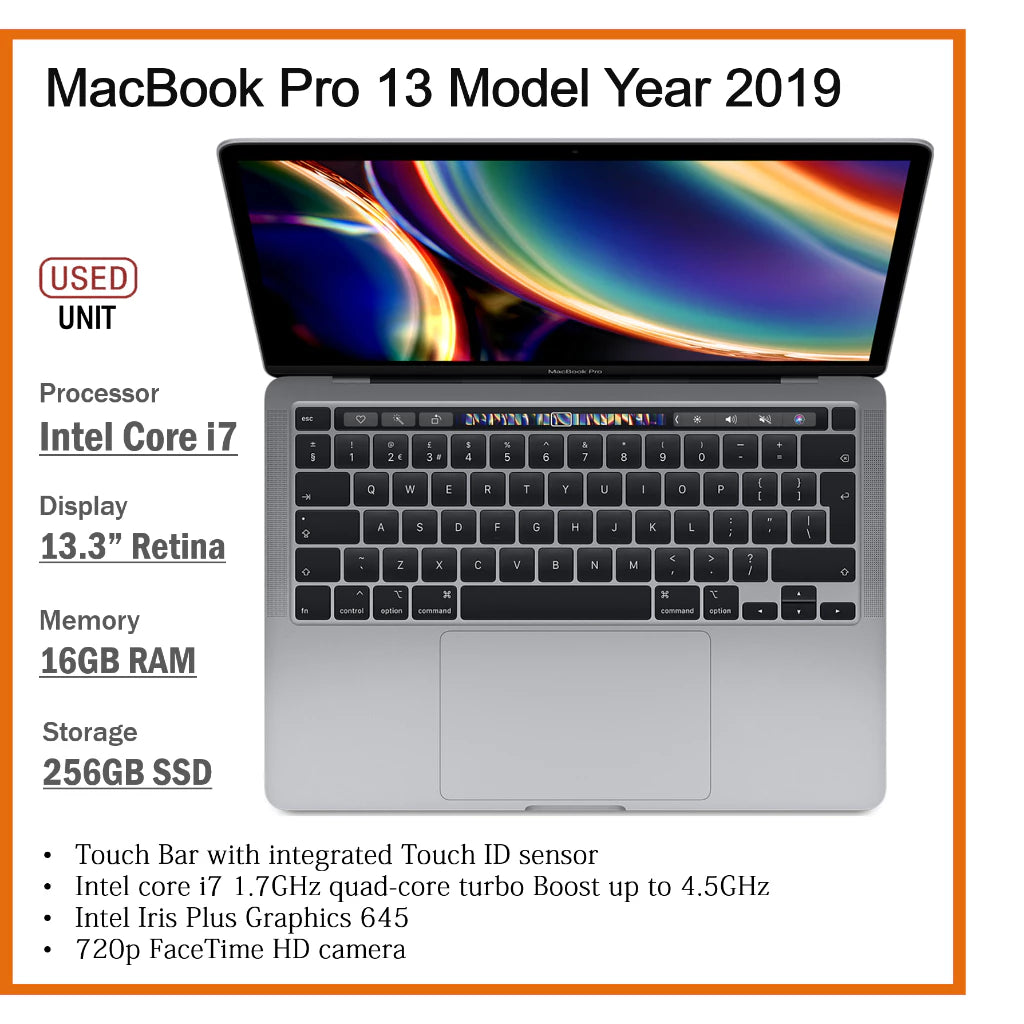 APPLE MACBOOK PRO 15/13 i7/i9/i5 2019 MODEL YEAR UPTO 16GB RAM 1TB SSD 13.3 RETINA DISPLAY