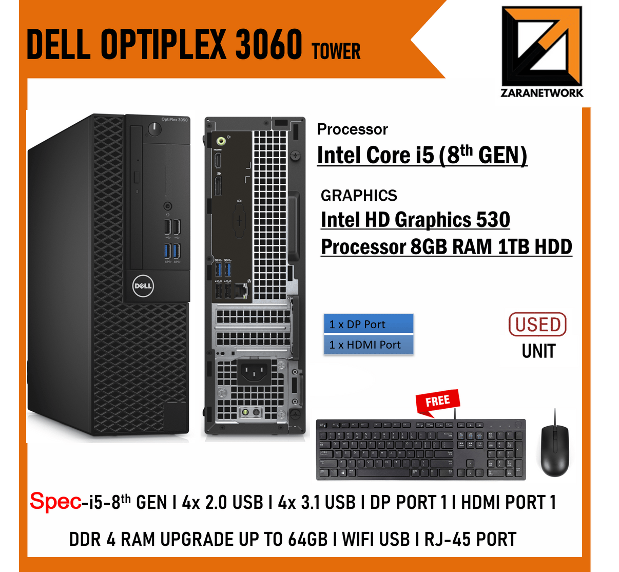 Dell Optiplex 3060 Tower Desktop Zaranetmy 4051