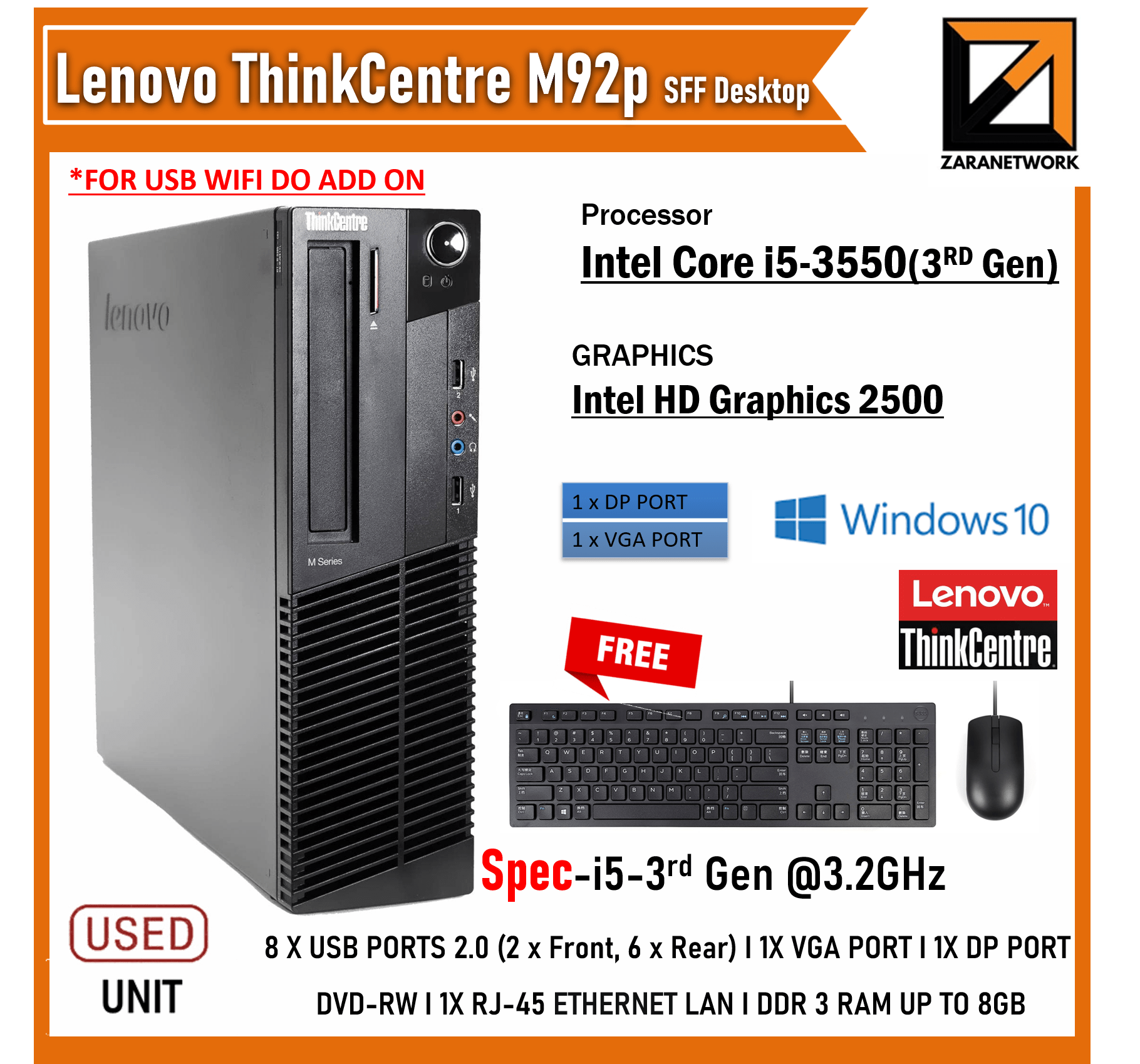 LENOVO THINKCENTRE M92P SFF (Desktop) - My Store