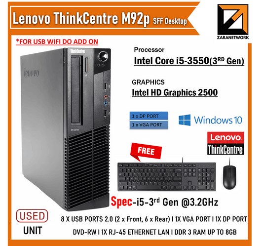 LENOVO THINKCENTRE M92P SFF (Desktop) - My Store